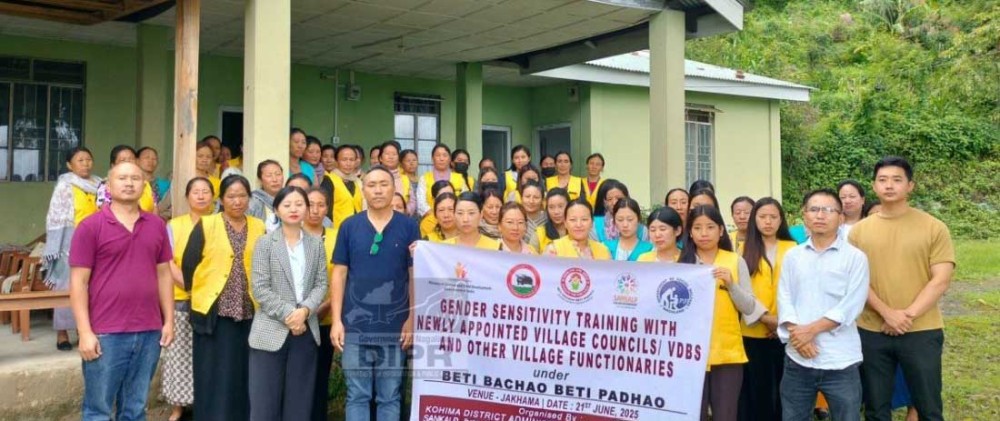 Participants during the gender sensitivity training held for village functionaries and Anganwadi workers at the CDPO office, Jakhama, on June 21. (DIPR Photo)
